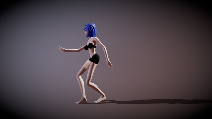 Samba Dancing - Anime Female 3D Model