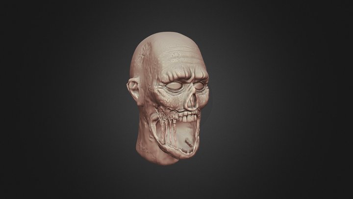 Zombie head sculpture - high poly 3D Model
