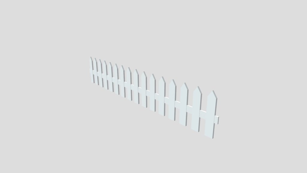 The fence is white / Забор белый (Low poly)