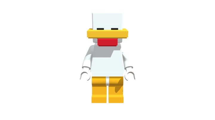 Lego Minecraft chicken skin. 3D Model