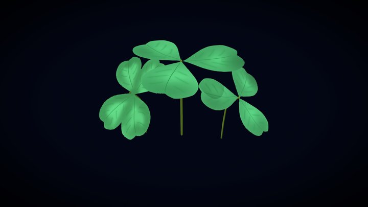 Stylized Clover Set 3D Model