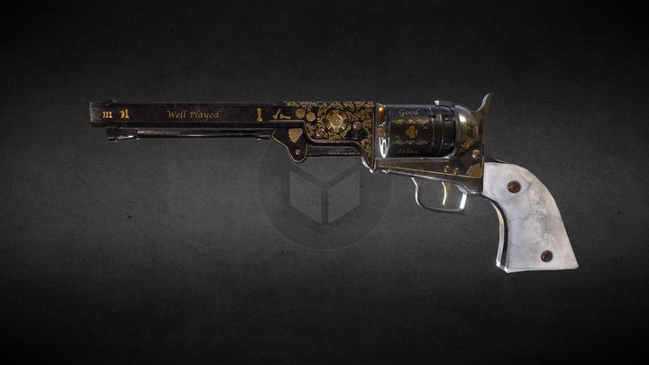 Colt 1820 "Golden Flower" 3D Model