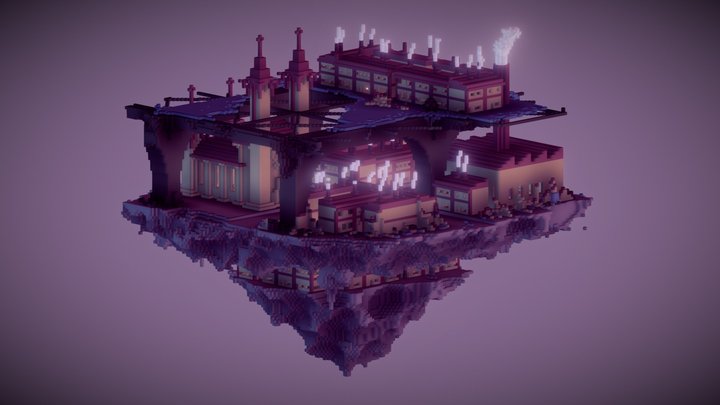 Voxel steampunk city 3 3D Model