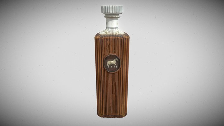 Bottle with Horse Emblem 3D Model