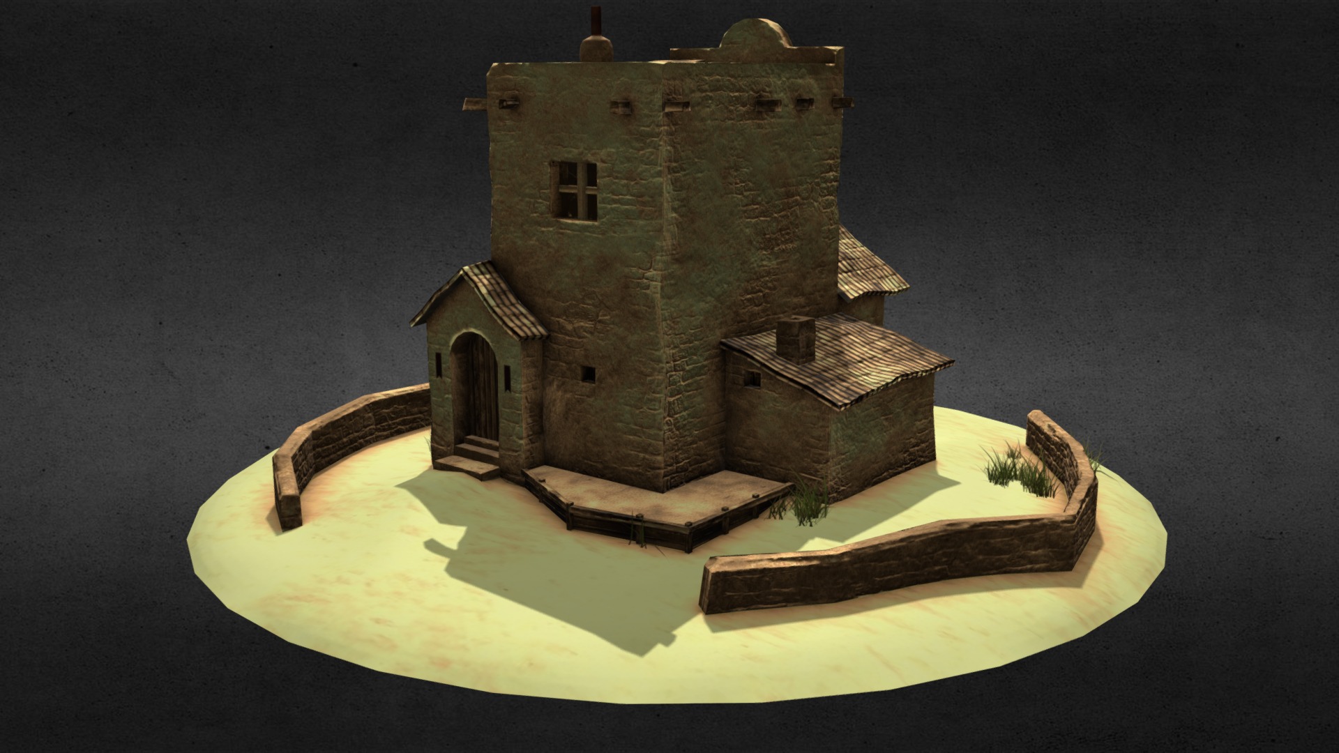 3D model Desert House - This is a 3D model of the Desert House. The 3D model is about a model of a castle.
