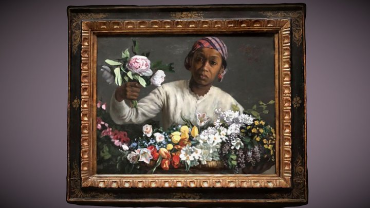 Frédéric Bazille. Young Woman with Peonies, 1870 3D Model
