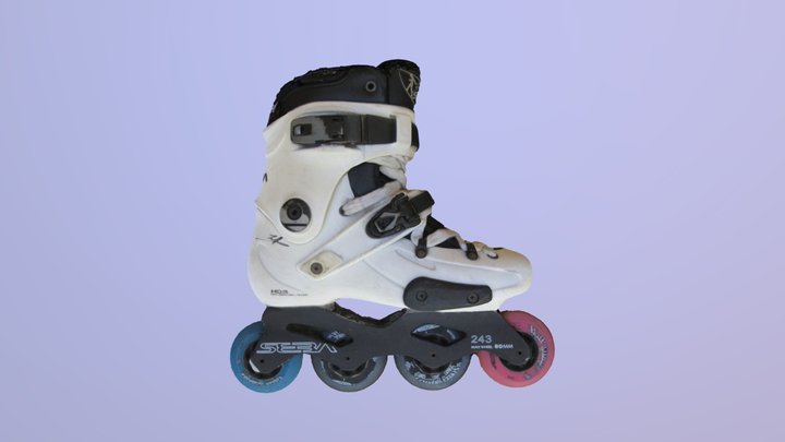 White SEBA FR1 80 Inline Skate 3D Model