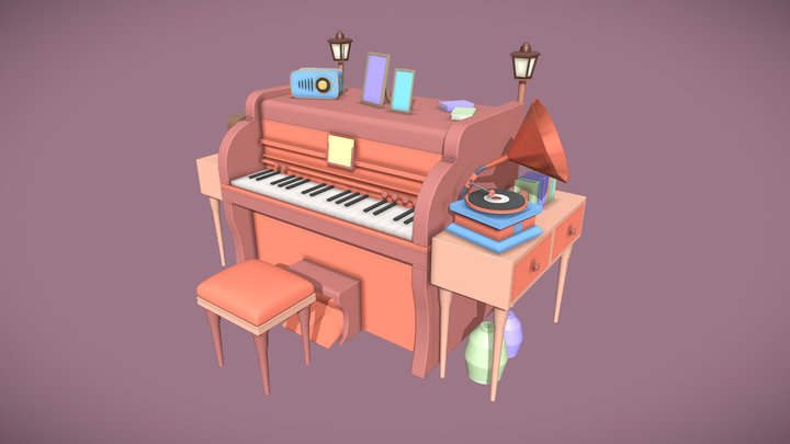 Stylized Piano 3D Model