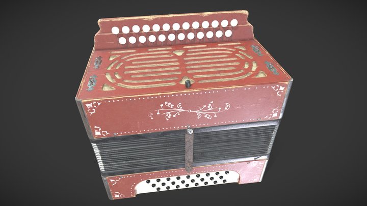 Russian classic accordion 3D Model