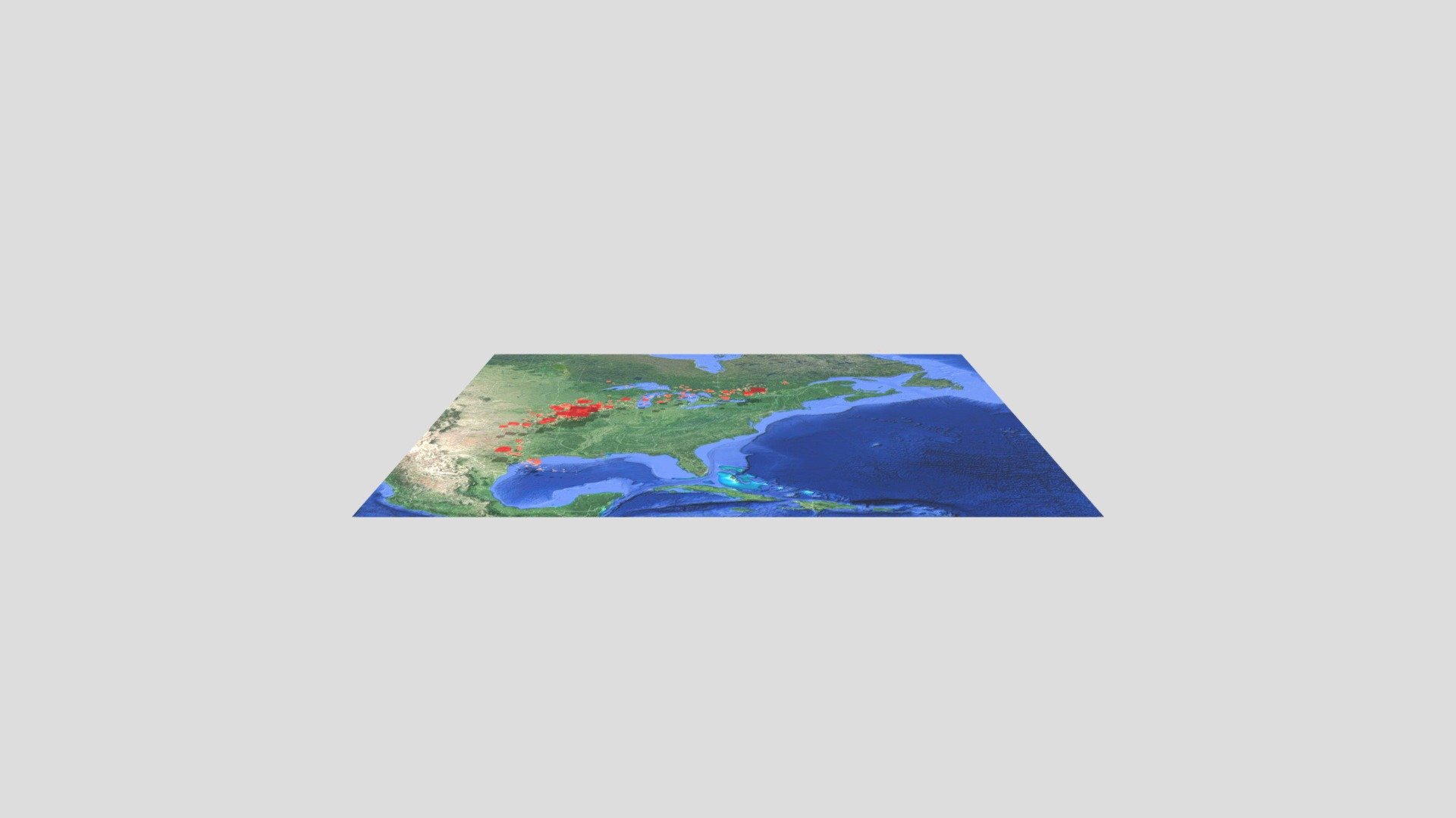 Aerosol event over North America: squares