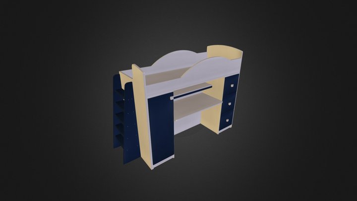 מיטת קומותיים דגם 255 A דוגמא3 3D Model