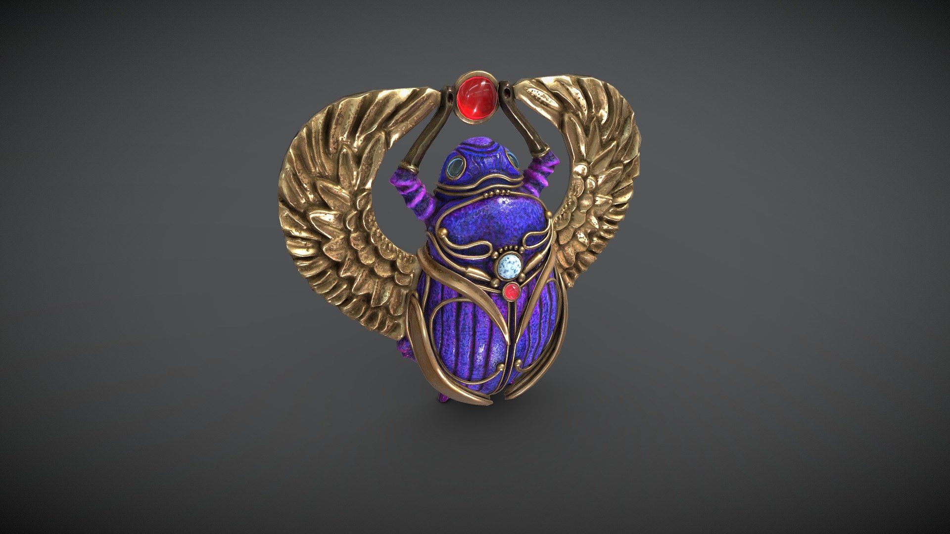 Scarab Brouche - 3D model by stella.apparatus [47bff31] - Sketchfab