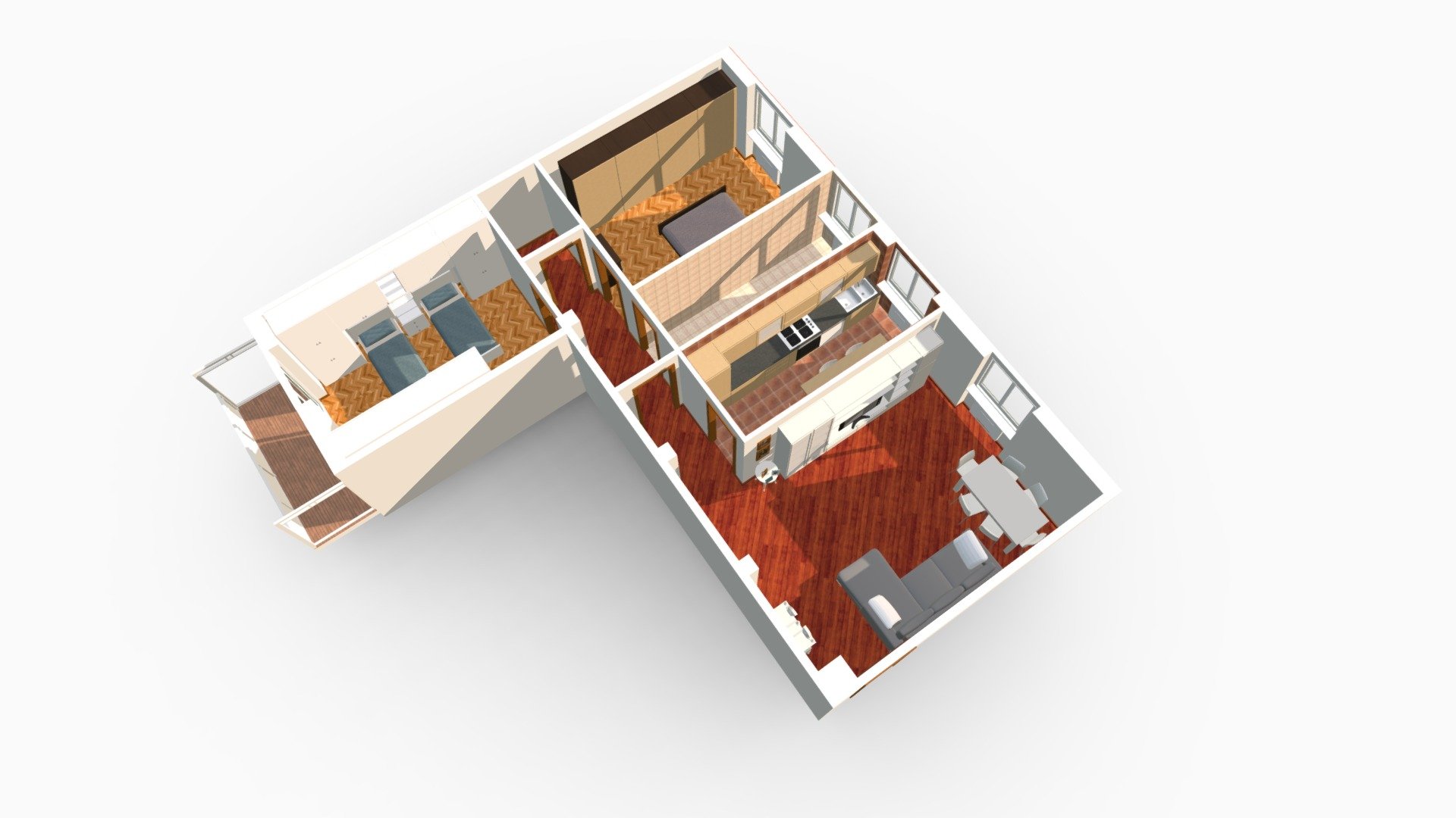 Trilocale Via Boncompagni Milano — Sketchfab embed 3D viewer