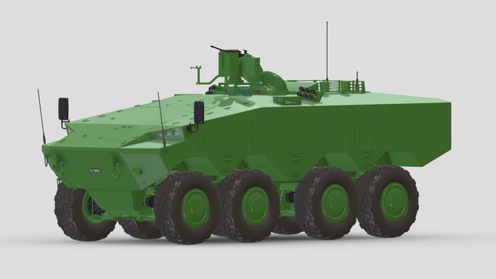 Eitan 8x8 APC Armoured Fighting Vehicle 3D Model