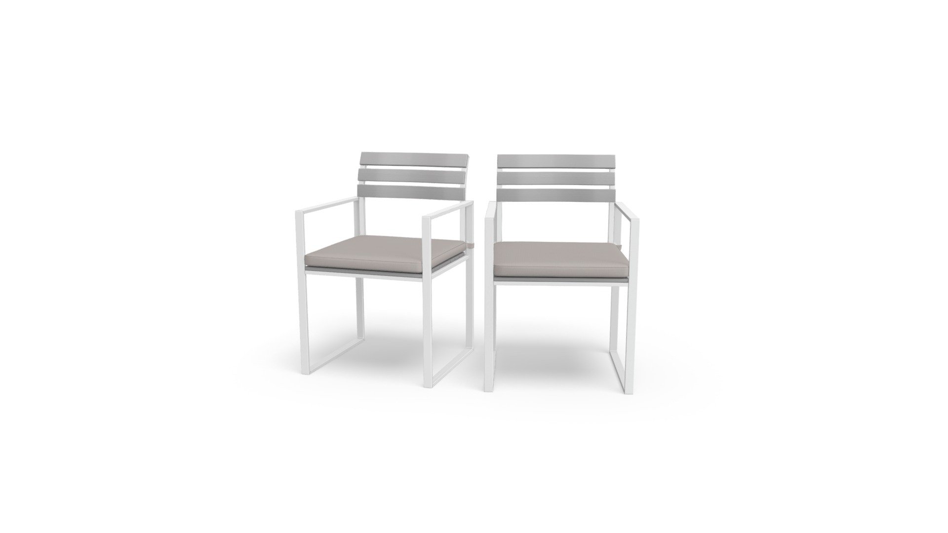 Catania set of 2 Garden Dining Chairs, White