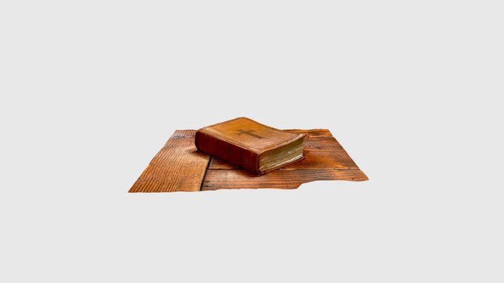 Brown Bible on Table 3D Model