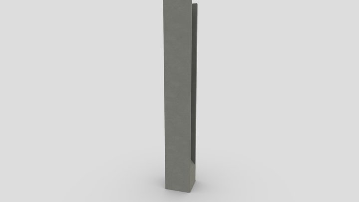 Metal Subway Pillar 3D Model