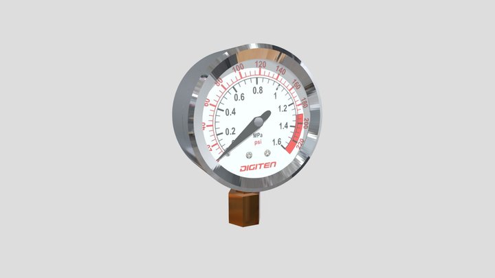 Pressure Gauge Animated 3D Model