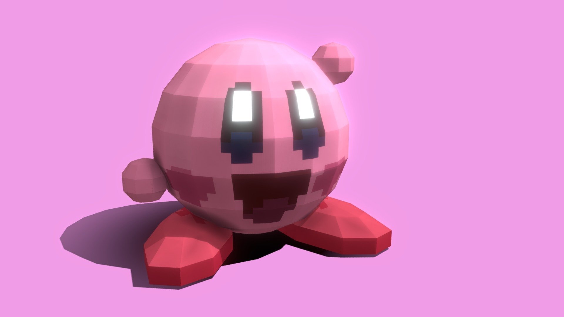 Low Poly Kirby (free) - Download Free 3d Model By Artbor [47c5f2d 