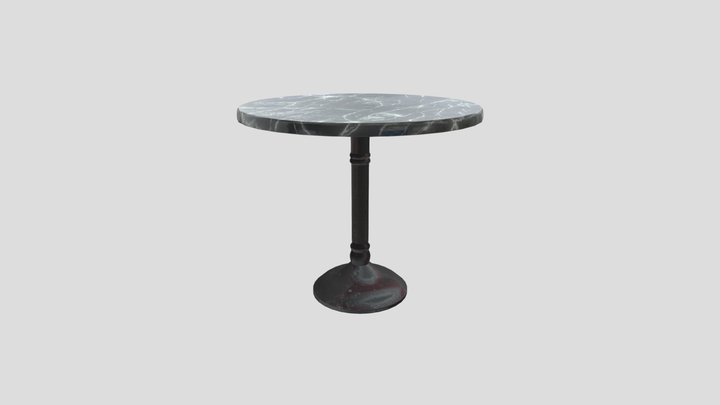 Black Marble Round Table 3D Model