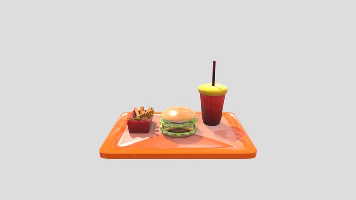 Fast Food Set: Burger 3D Model
