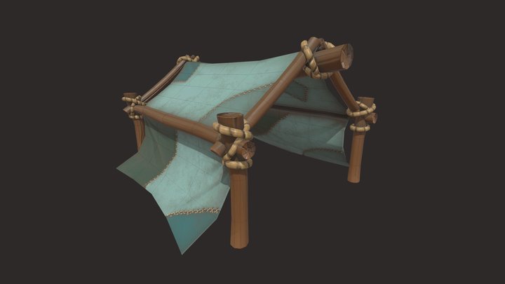 Tent (Hight Poly to Low Poly) 3D Model