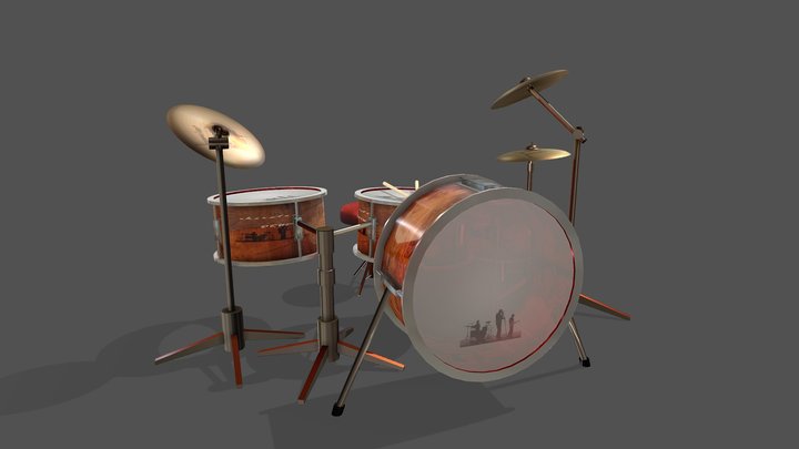 Drums And Cymbals Set 3D Model