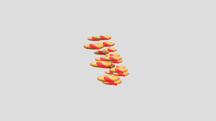 много пирожков с вишней 3D Model