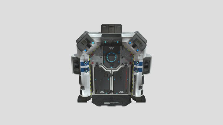 Sci Fi Door Animation 3D Model
