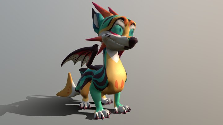Parker - Cute fishy fruit dragon 3D Model