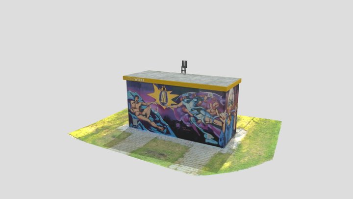 Electrical Substation with Graffiti 3D Model