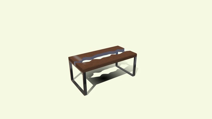 Tisch Wood Glass Style 3D Model