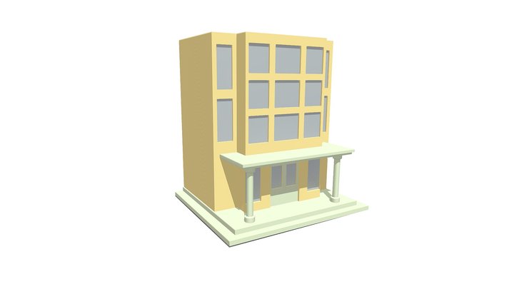 Isometric or Low-Poly Building 3D Render 3D Model