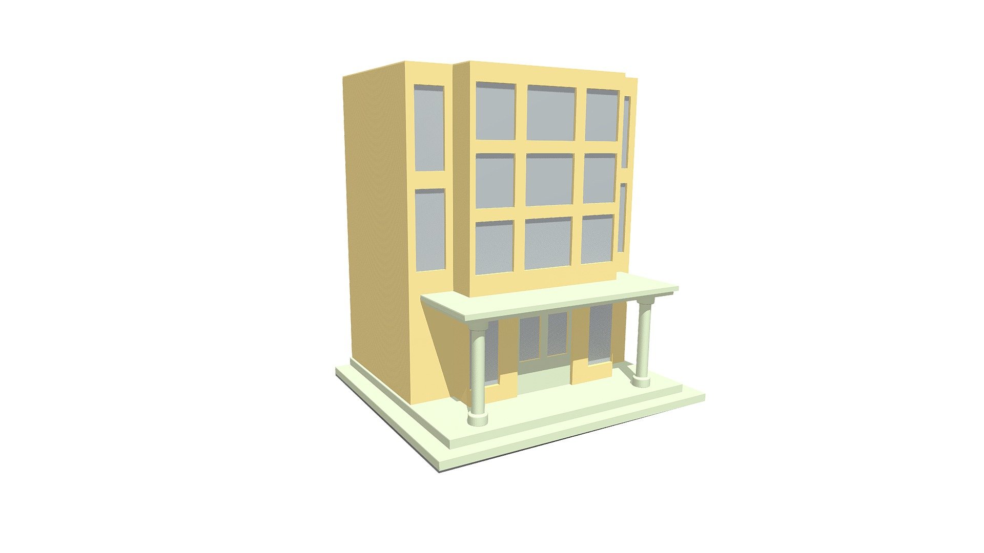 Isometric or Low-Poly Building 3D Render - Download Free 3D model by ...