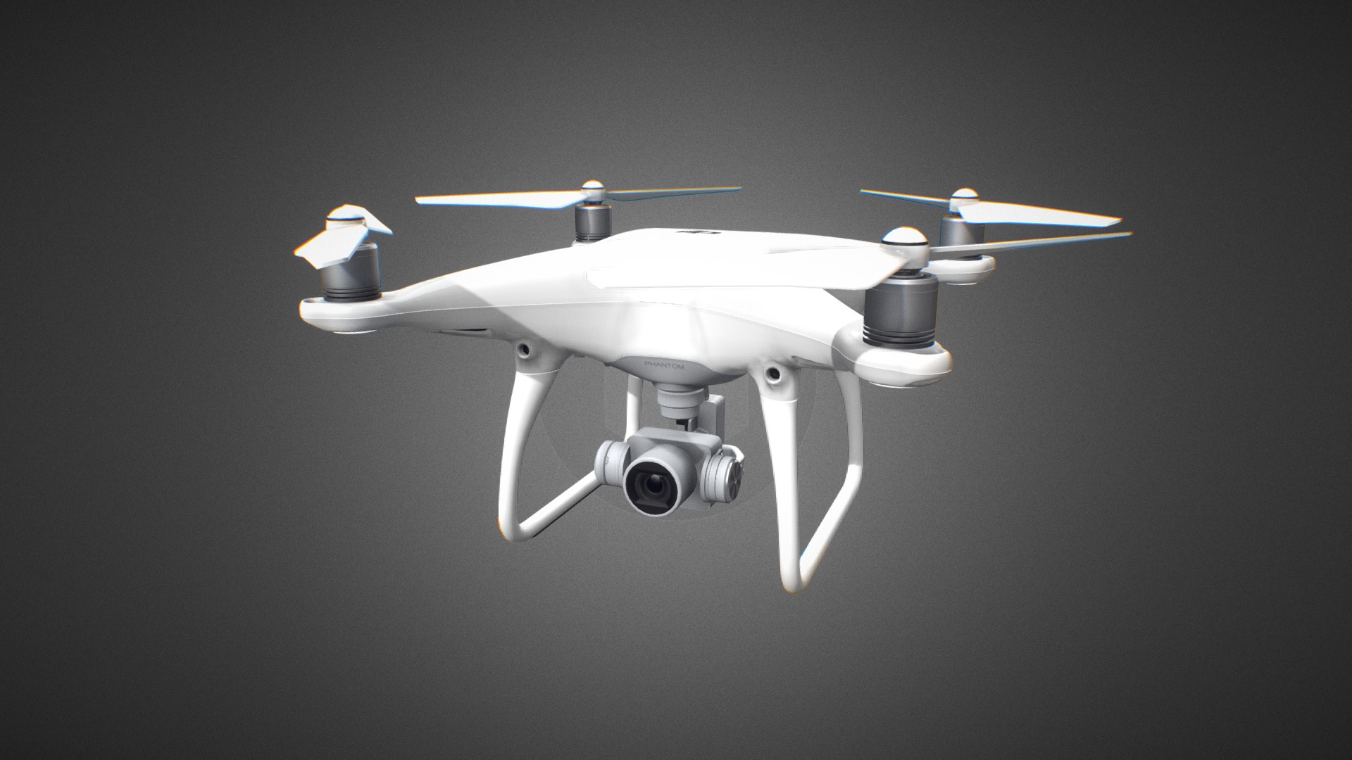 3D model DJI Phantom 4 Pro for Element 3D - This is a 3D model of the DJI Phantom 4 Pro for Element 3D. The 3D model is about a drone with a black background.