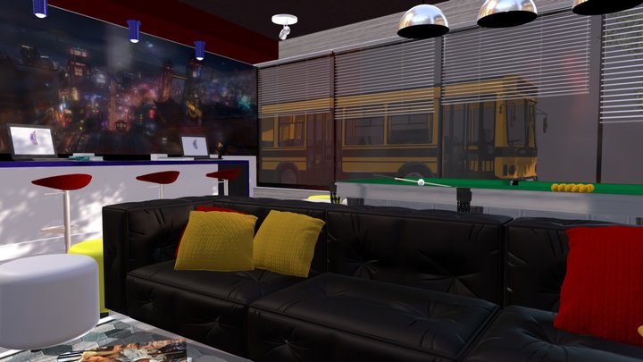 Student lounge 3D Model