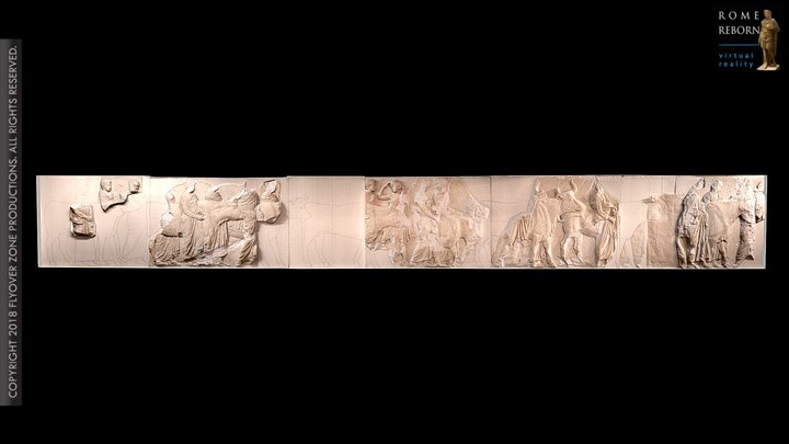 3D rendering of Parthenon South Frieze Part 10
