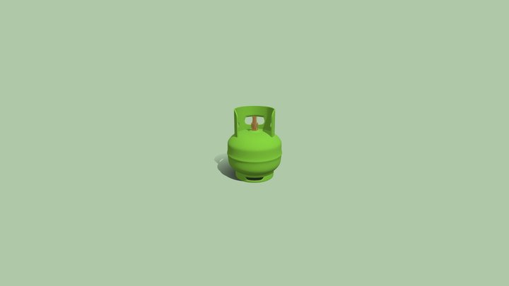 Green 3kg LPG Tank 3D Model