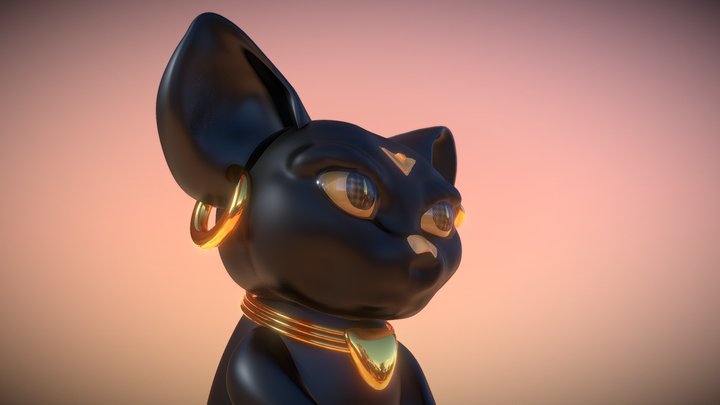 Cleopatra's Cat | Egyptian Cat 3D Model