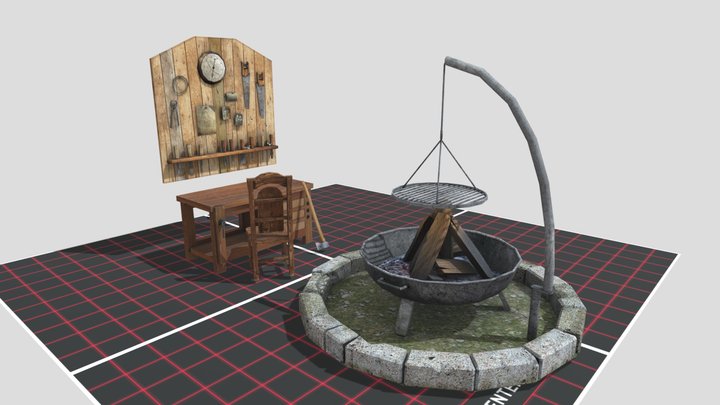 DAE 5 Finished props - Forest Loner 3D Model