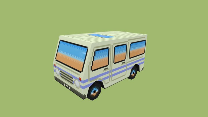 Lowpoly bus 3D Model