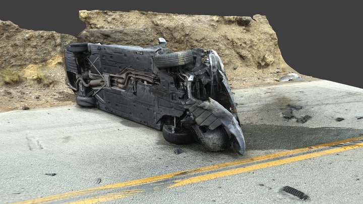 Flipped Car Crash | 3D Scan 3D Model