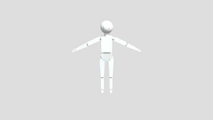 Low Poly Stick Figure Rigged 3D Model