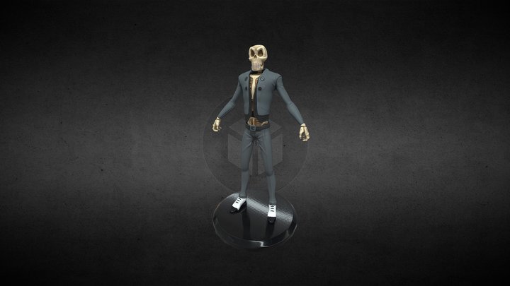 Skeleton in a suit 3D Model
