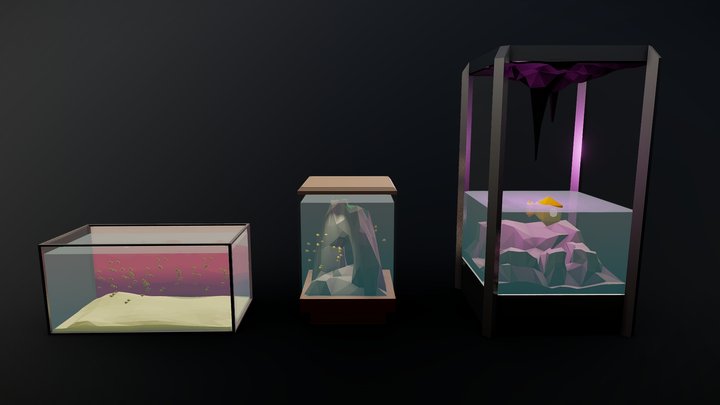 Low Poly Fish Tank Challenge - Mini Scenes 3D Model