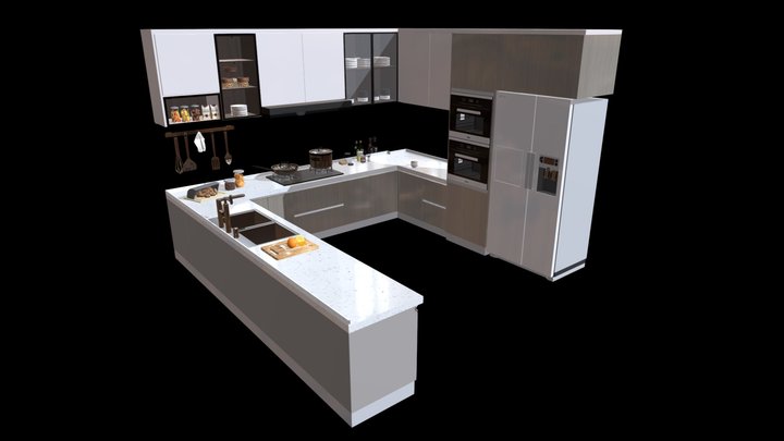 Kitchen Design Set V.001 3D Model