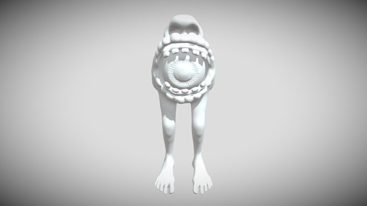 walking mouth with nose and eyeball 3D Model