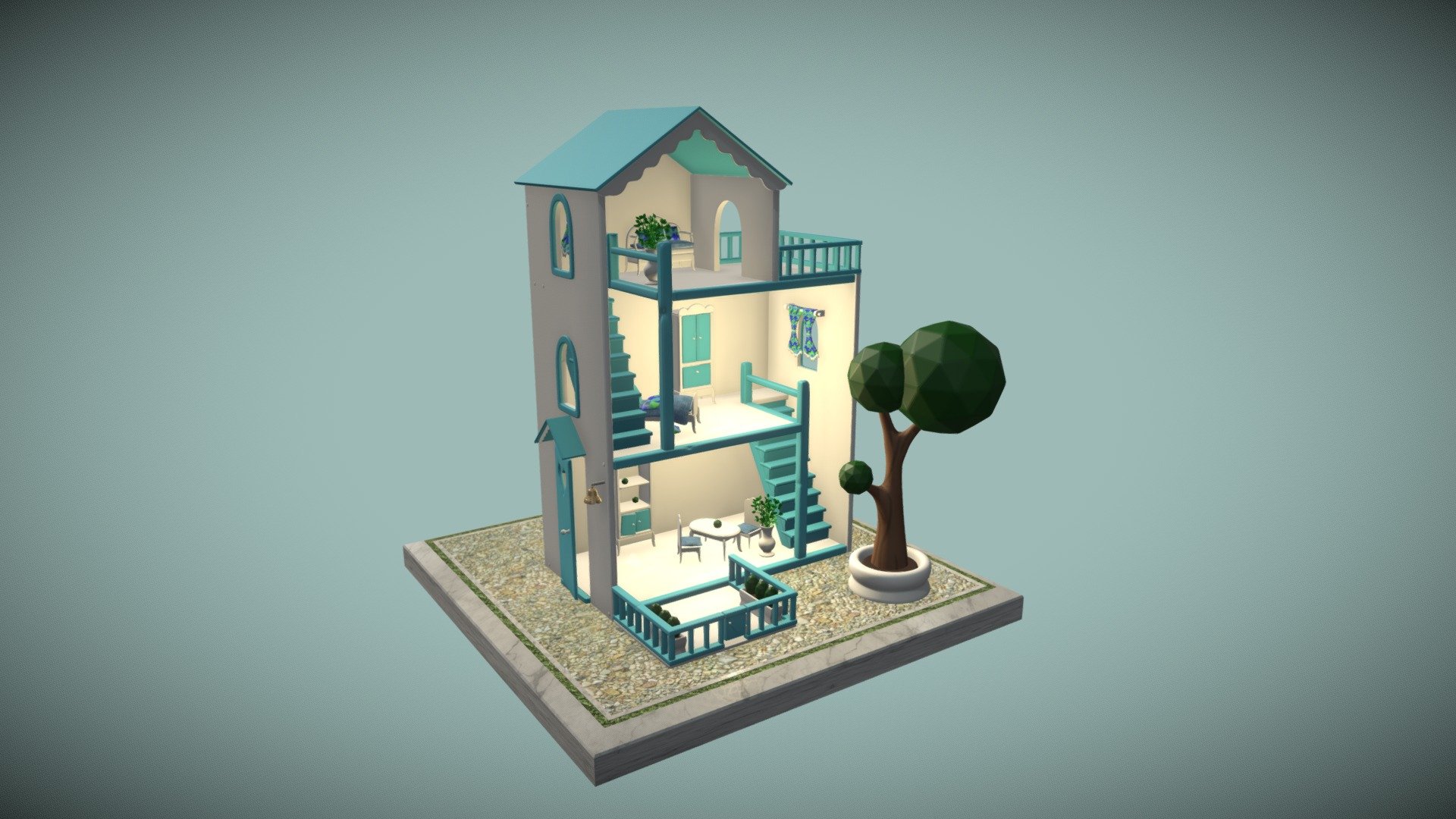 Doll House Download Free 3D model by IbluebirdI [47e924f] Sketchfab
