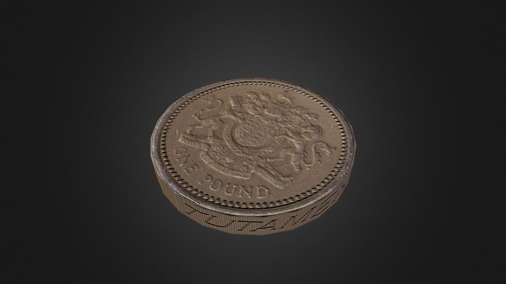 Pound Coin 3D Model