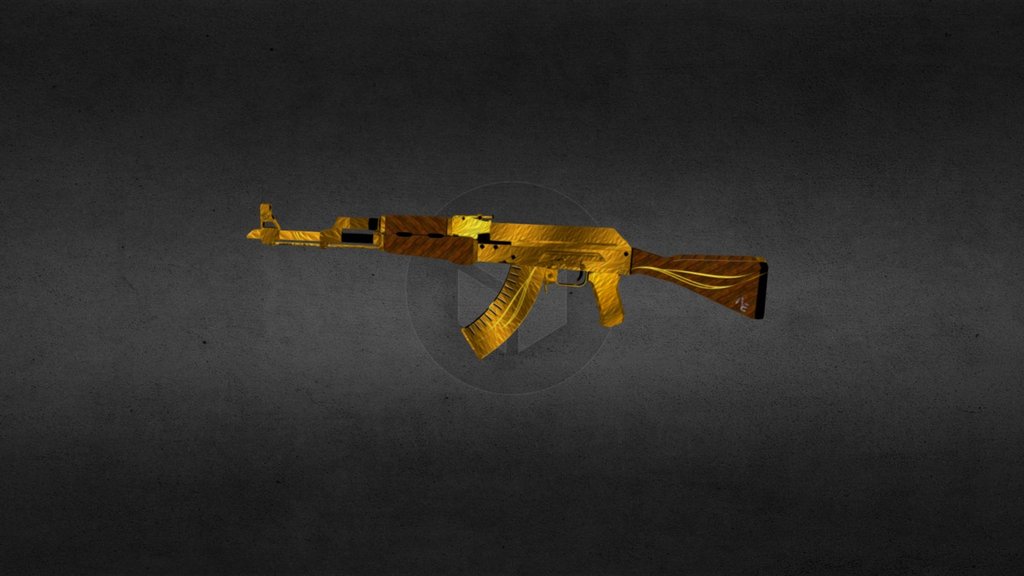 AK-47 | The Golden Gun - 3D model by ahmed_edy [47eae32] - Sketchfab